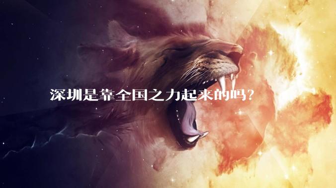 深圳是靠全国之力起来的吗？